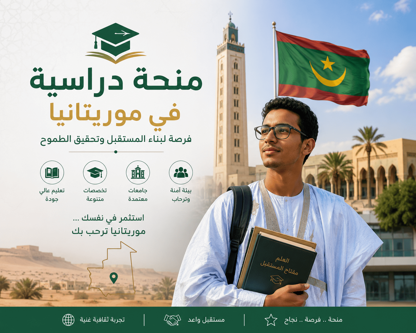 إعلان : بخصوص منح دراسية لتحضير شهادة الدكتوراه بجامعة نواكشوط العصرية بعنوان السنة الجامعية 2026/2027
